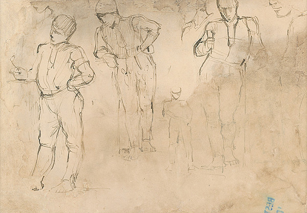 Ladislav Mednyánszky – Štúdia podopierajúceho sa 