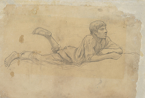 Ladislav Mednyánszky – Štúdia ležiaceho chlapca 