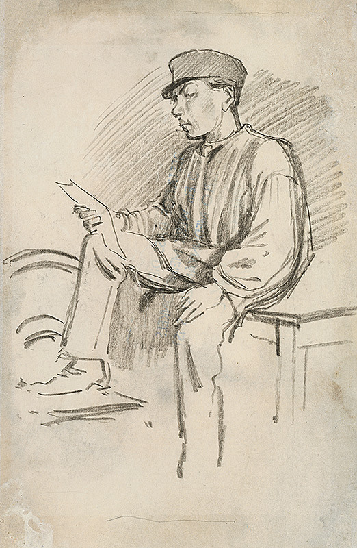 Ladislav Mednyánszky – Štúdia čítajúceho