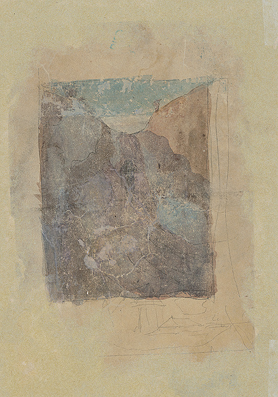 Ladislav Mednyánszky – Štúdia skalného útesu 