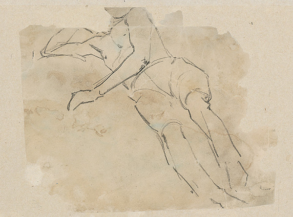 Ladislav Mednyánszky – Štúdia pololežiaceho chlapca 