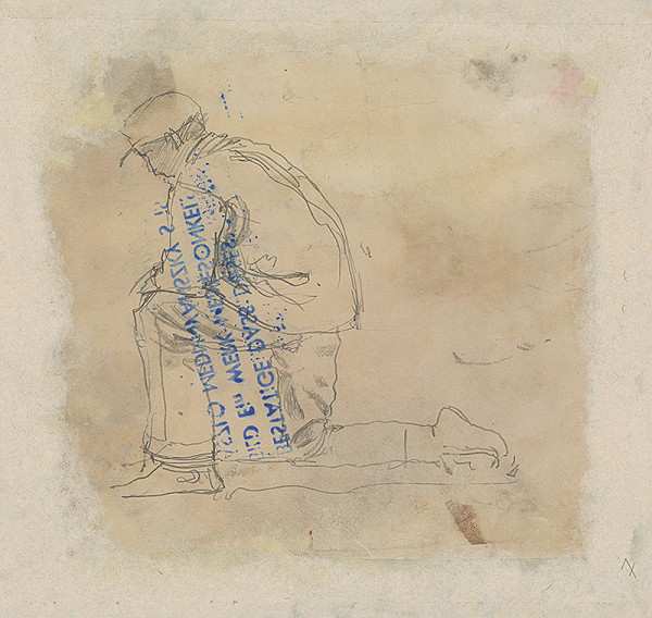 Ladislav Mednyánszky – Štúdia kľačiaceho 