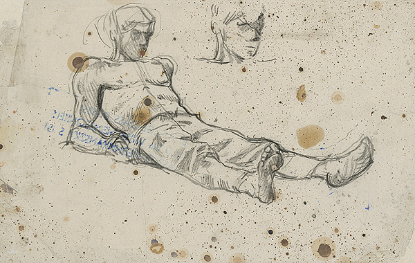 Ladislav Mednyánszky – Štúdia pololežiaceho chlapca 