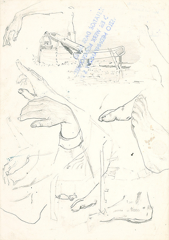 Ladislav Mednyánszky – Štúdia napájadla, ruky a chodidla 