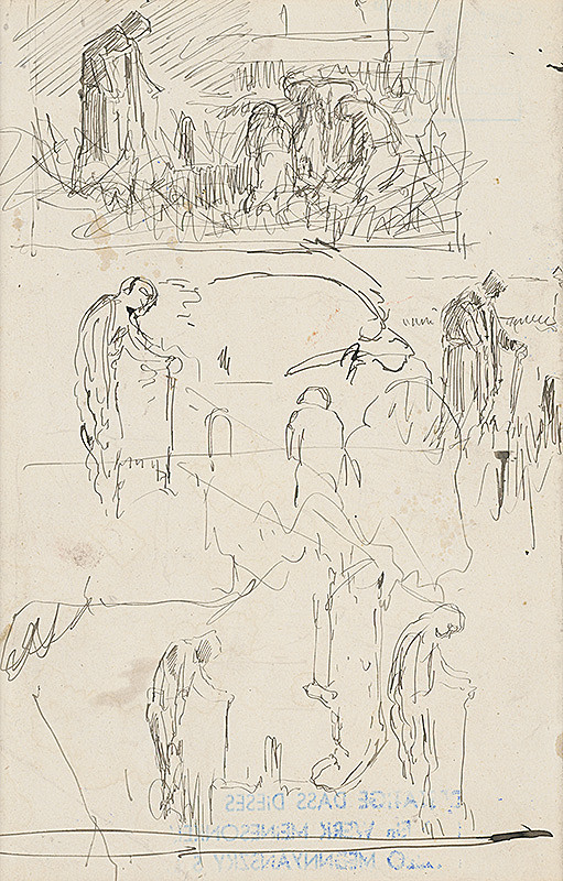 Ladislav Mednyánszky – Štúdia postáv nad hrobom 