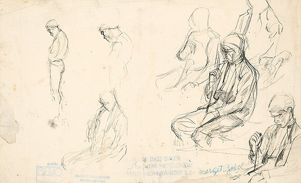 Ladislav Mednyánszky – Štúdia sediaceho s palicou 