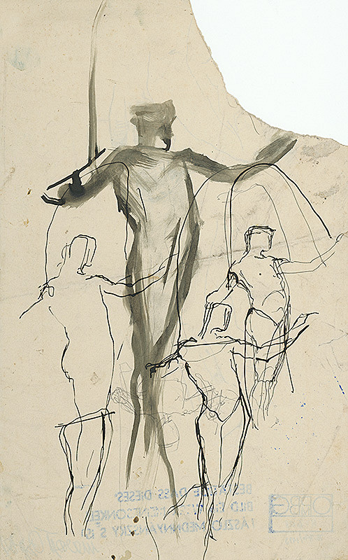 Ladislav Mednyánszky – Štúdia cvičiaceho muža 