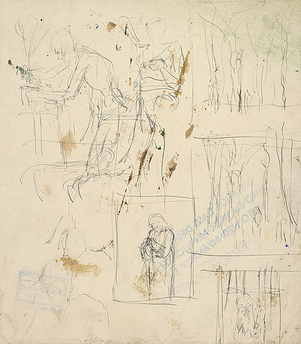 Ladislav Mednyánszky – Štúdijná kresba postáv 