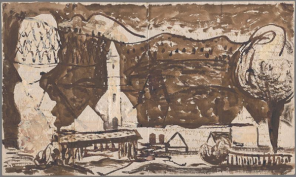 Miloš Alexander Bazovský – Dedina s kostolom 