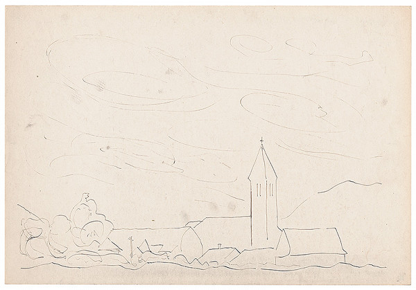 Miloš Alexander Bazovský – Dedina s kostolom 