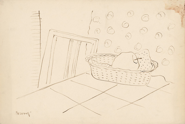 Miloš Alexander Bazovský – Zátišie s košom 