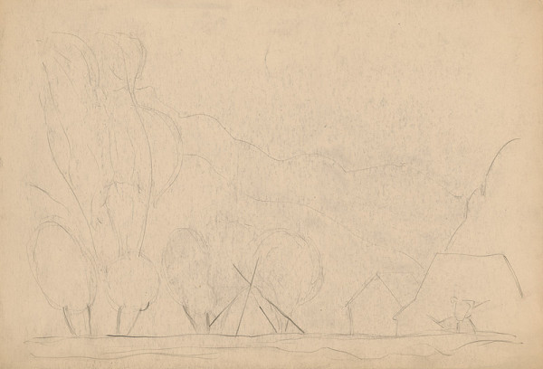 Miloš Alexander Bazovský – Štúdia stromov a postavy 