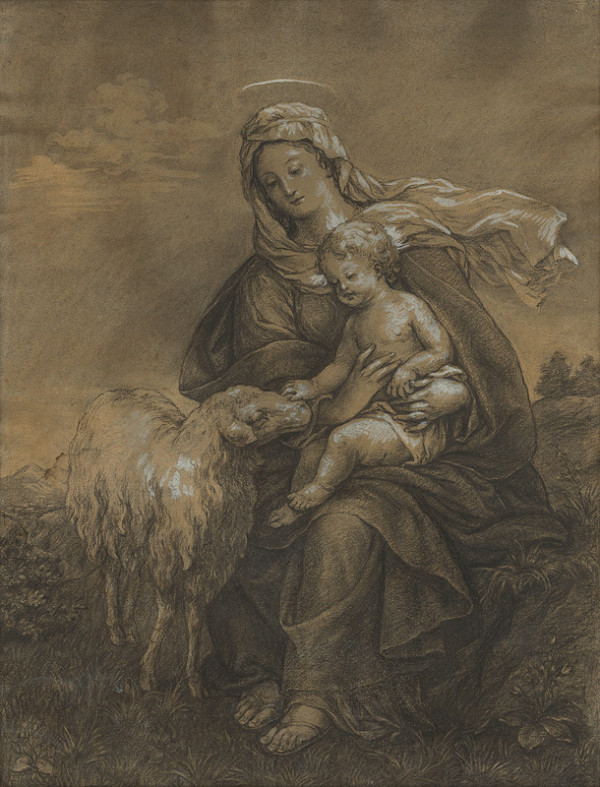 František Janček – Madona s dieťaťom a ovcou