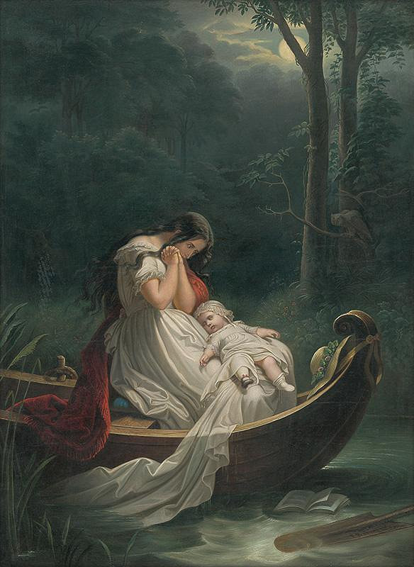 Peter Michal Bohúň, Wilhelm von Kaulbach – Plačúca žena v člne s utopeným dieťaťom (Otýlia), kópia podľa Wilhelma von Kaulbacha