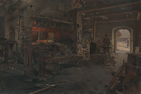 Dominik Skutecký – Vnútro kováčskej dielne