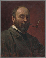 Július Štetka – Vlastná podobizeň fajčiaceho 