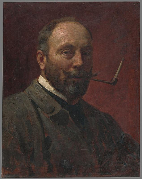 Július Štetka – Vlastná podobizeň fajčiaceho 