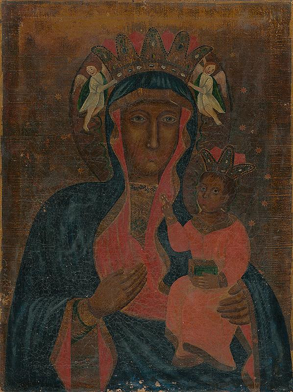 Ruský maliar z 1. polovice 17. storočia – Panna Maria Čenstochovská (reprodukcia) 