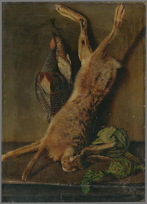 Nemecký maliar z 1. polovice 19. storočia – Zátišie so zajacom 