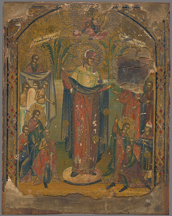 Ukrajinský maliar z 1. poplovice 18. storočia – Ikona Pokrov - Matka Božia ochranného plášťa
