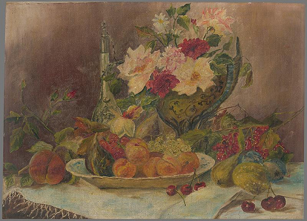 Slovenský maliar z 2. polovice 19. storočia – Zátišie s ružami