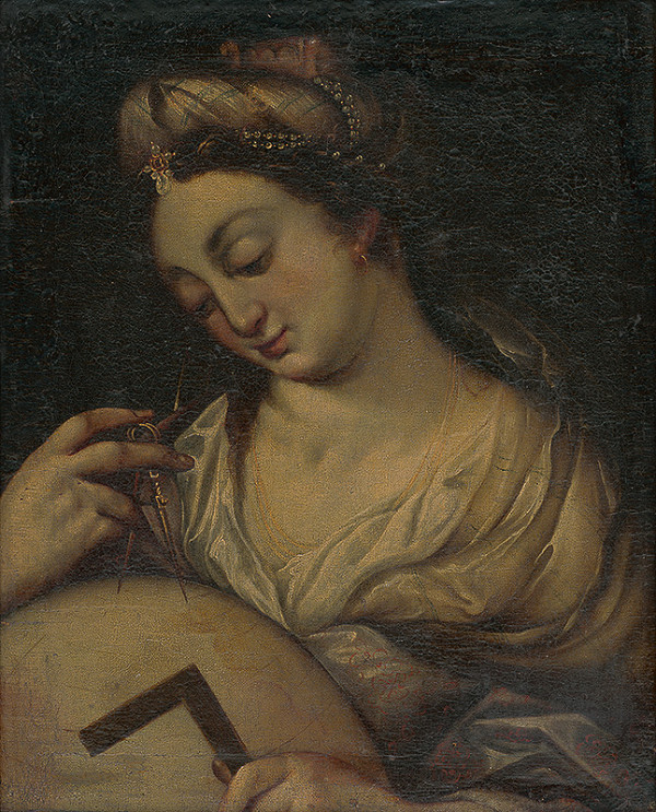 Nemecký maliar z 2. polovice 17. storočia – Žena s glóbusom