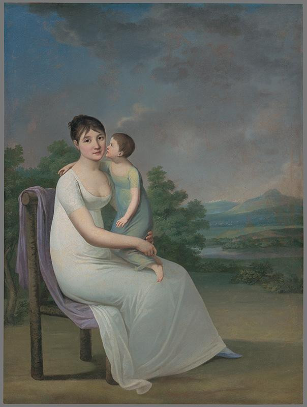 Ján Jakub Stunder: Portrét baronesy Prónaiovej so synom grófky Karolíny Zayovej, 1808, Liptovská galéria Petra Michala Bohúňa