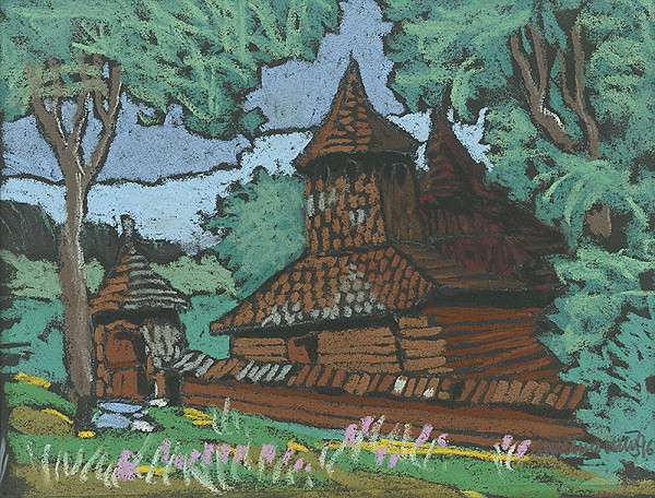 Ján Šimo-Svrček – Drevený kostolík Krajne Čierno 