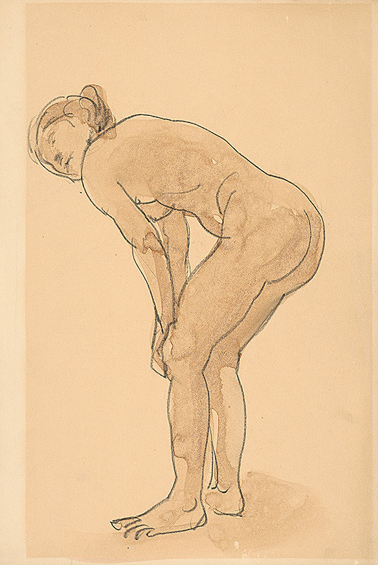 Jozef Kostka – Štúdia ženského aktu v predklone 