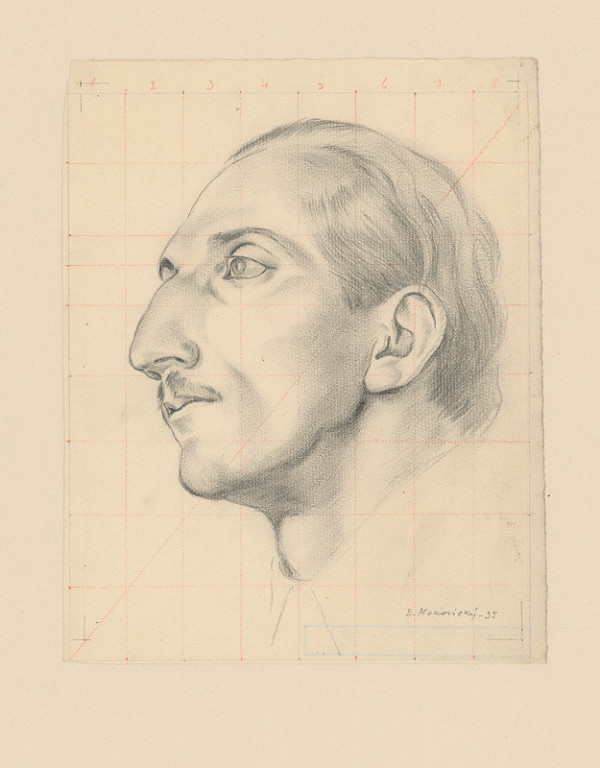 Emil Makovický – Mužská hlava z profilu