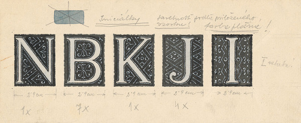 Emil Makovický – Štúdia písma na ornamentálnom podklade 