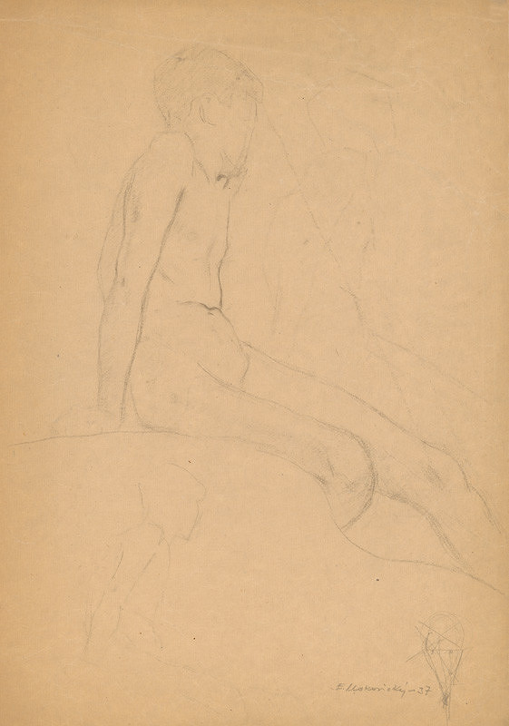 Emil Makovický – Sediaci mužský akt