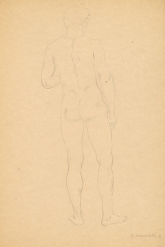 Emil Makovický – Mužský akt odzadu 