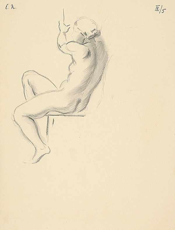 Emil Makovický – Sediaci ženský akt 