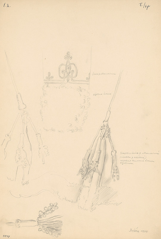 Emil Makovický – Štúdia detailov bošáckeho kroja 