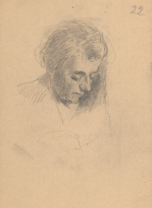 Andor Borúth – Kresba - hlava ženy