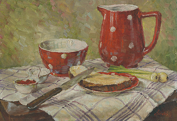 Alexander Široký – Zátišie s maslovým chlebom