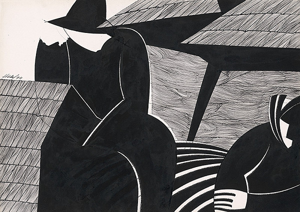 František Hübel – Pár v dedine I. 