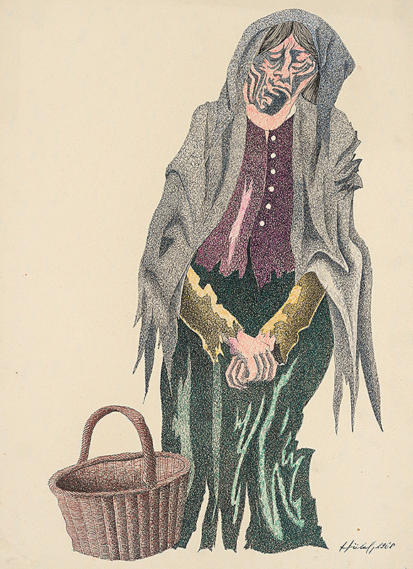 František Hübel – Starena s košíkom 