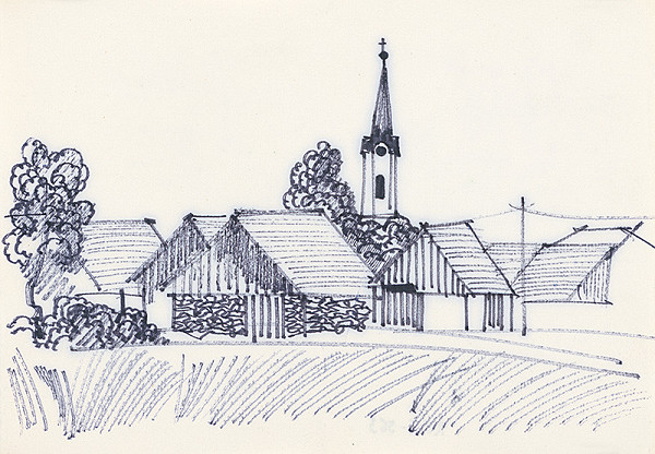 František Hübel – Dedina s kostolíkom