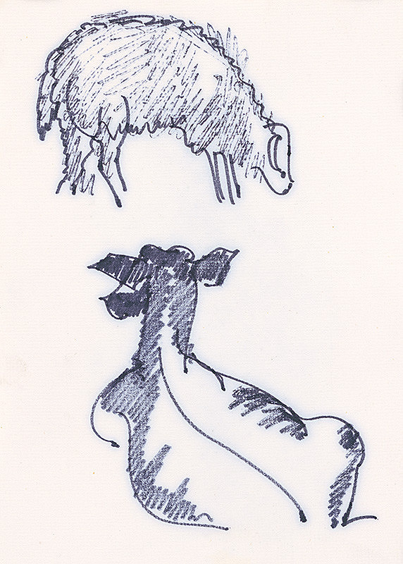 František Hübel – Štúdia ovce a kravy 