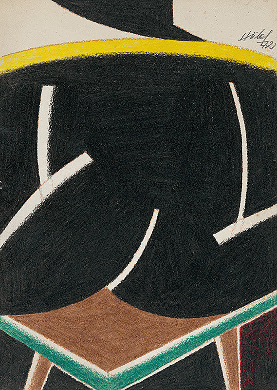 František Hübel – Sediaci muž odzadu 