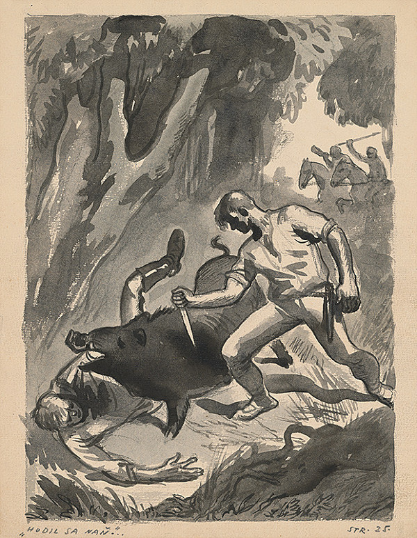 Edmund Massányi – Ilustrácia k rozprávke Sedem dobrých bratov - str.25 