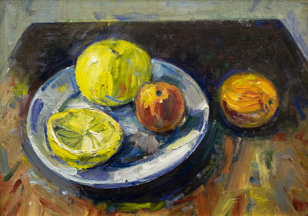 František Studený – Zátišie s citrónmi a jablkami