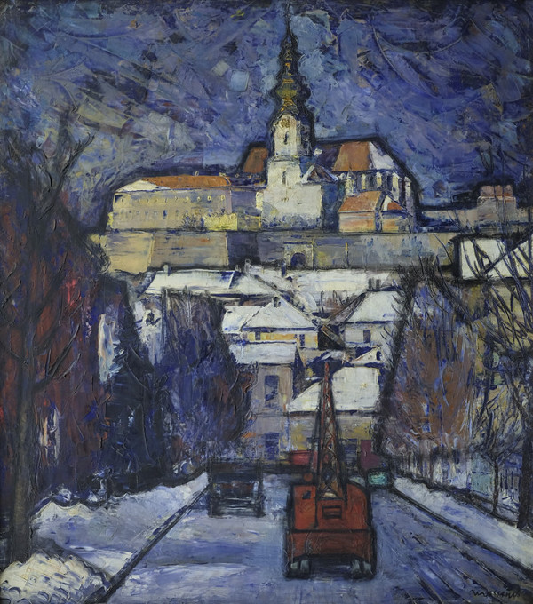 Edmund Massányi – Ulica Československo-sovietskeho priateľstva s hradom 