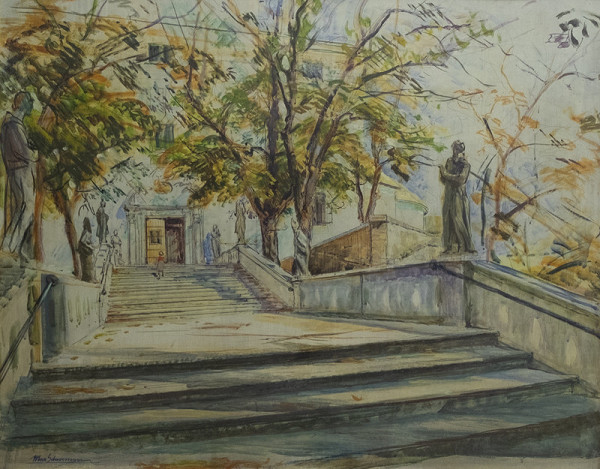 Maximilián Schurmann – Schody ku katedrále v Nitre 