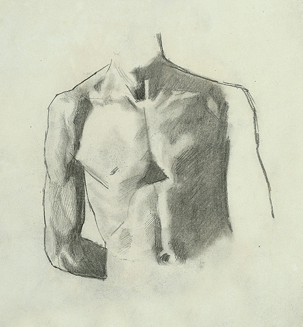 Ladislav Mednyánszky – Poprsie muža - štúdia 