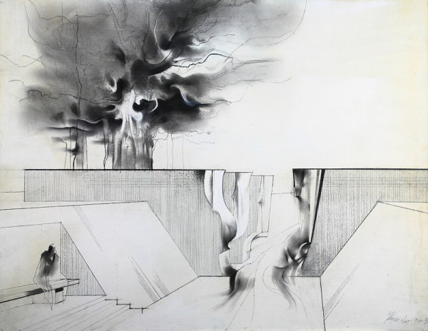 Jaroslav Kubička – Perspektívny pohľad návrhu na pamätník 100.ročnice gymnázia v Kláštore pod Znievom