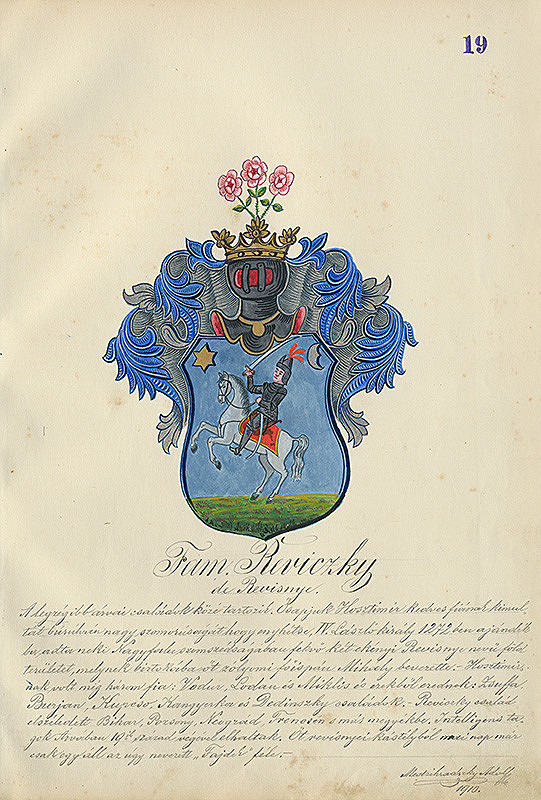 Adolf Medzihradský – Erb rodiny Revickej 