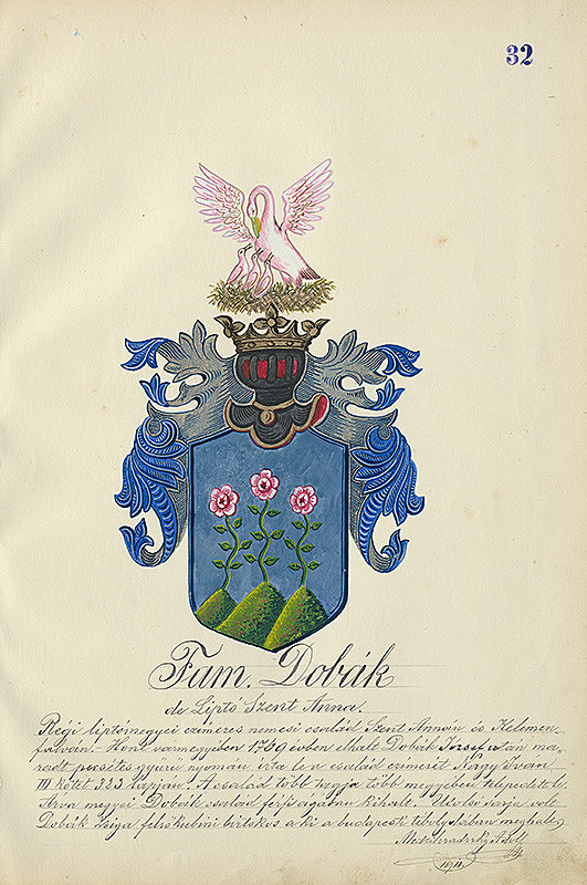 Adolf Medzihradský – Erb rodiny Dobákovej 